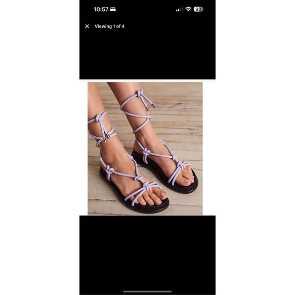 FREE PEOPLE Below Deck Wrap Sandals By - Orchid size 39 $120 - Picture 5 of 5
